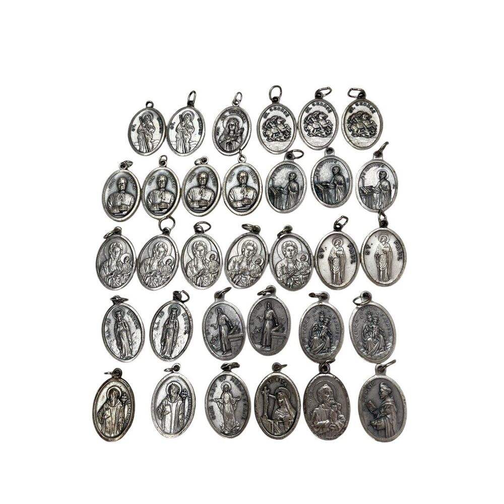 Catholic Saints Pendants Medallion Lot Made In Italy